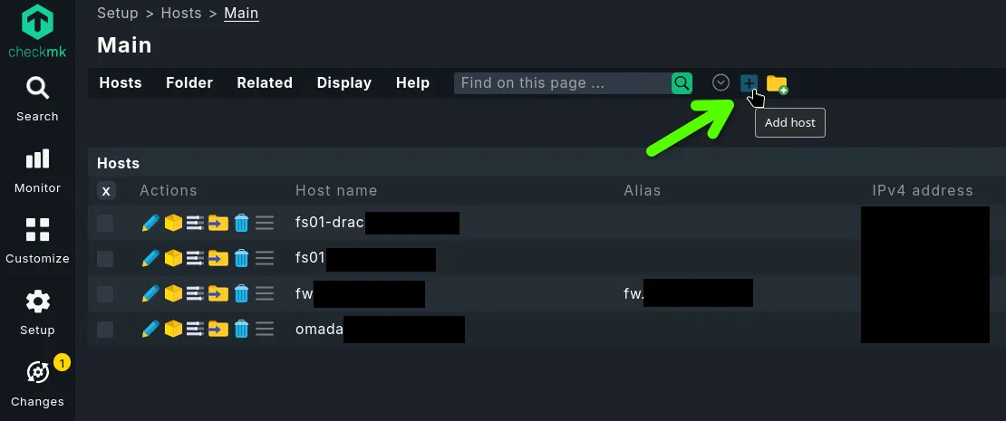Adding a host in Checkmk