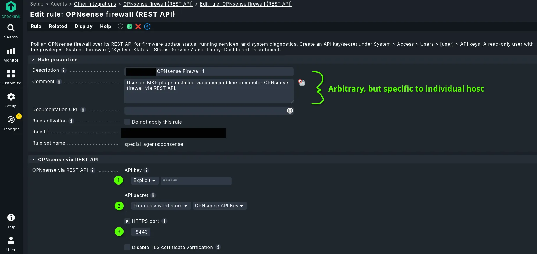 Configuring agent rule to use the integration