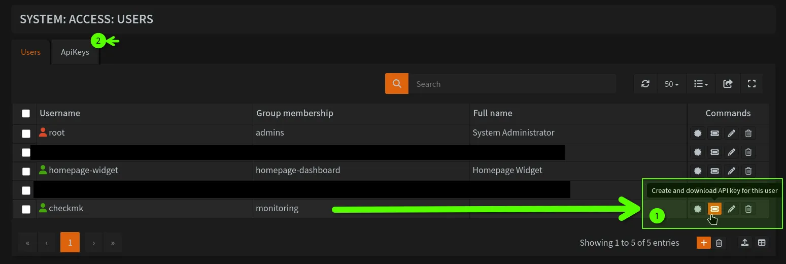 Generating a user API key